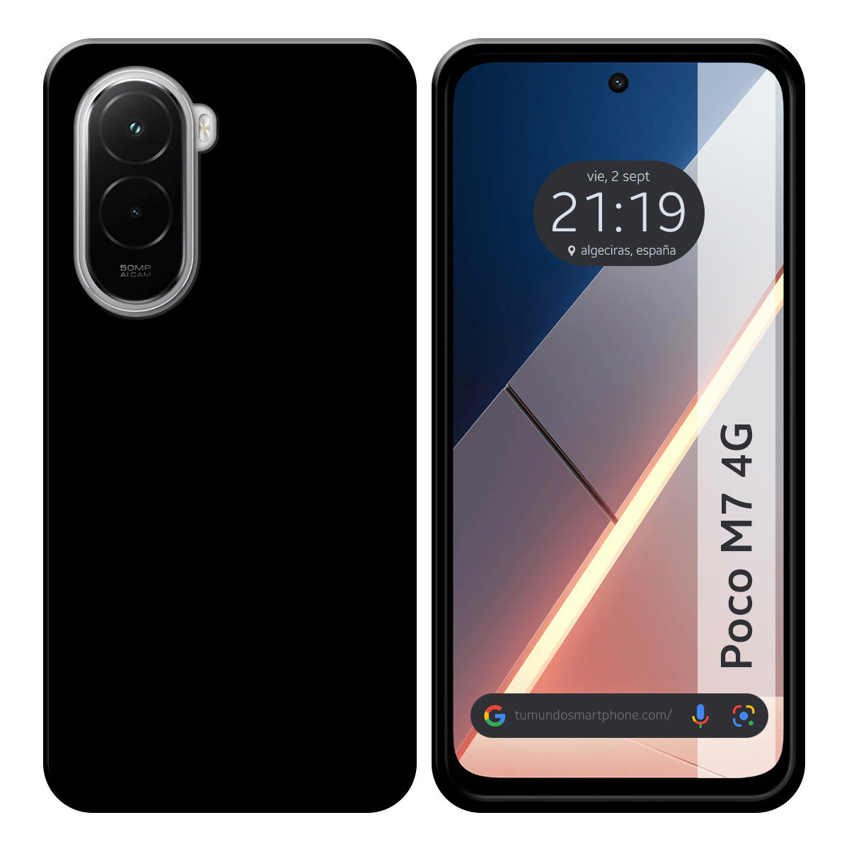 Funda Silicona Gel TPU Negra para Xiaomi Poco M7 4G