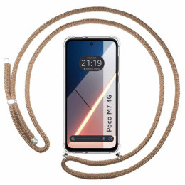 Funda Colgante Transparente para Xiaomi Poco M7 4G con Cordon Camel