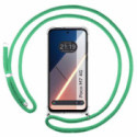 Funda Colgante Transparente para Xiaomi Poco M7 4G con Cordon Verde Agua