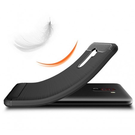 Funda Gel Tpu Tipo Carbon Negra para Xiaomi Pocophone F1