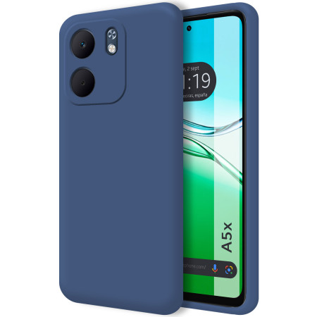 Funda Silicona Líquida Ultra Suave para Oppo A5x color Azul