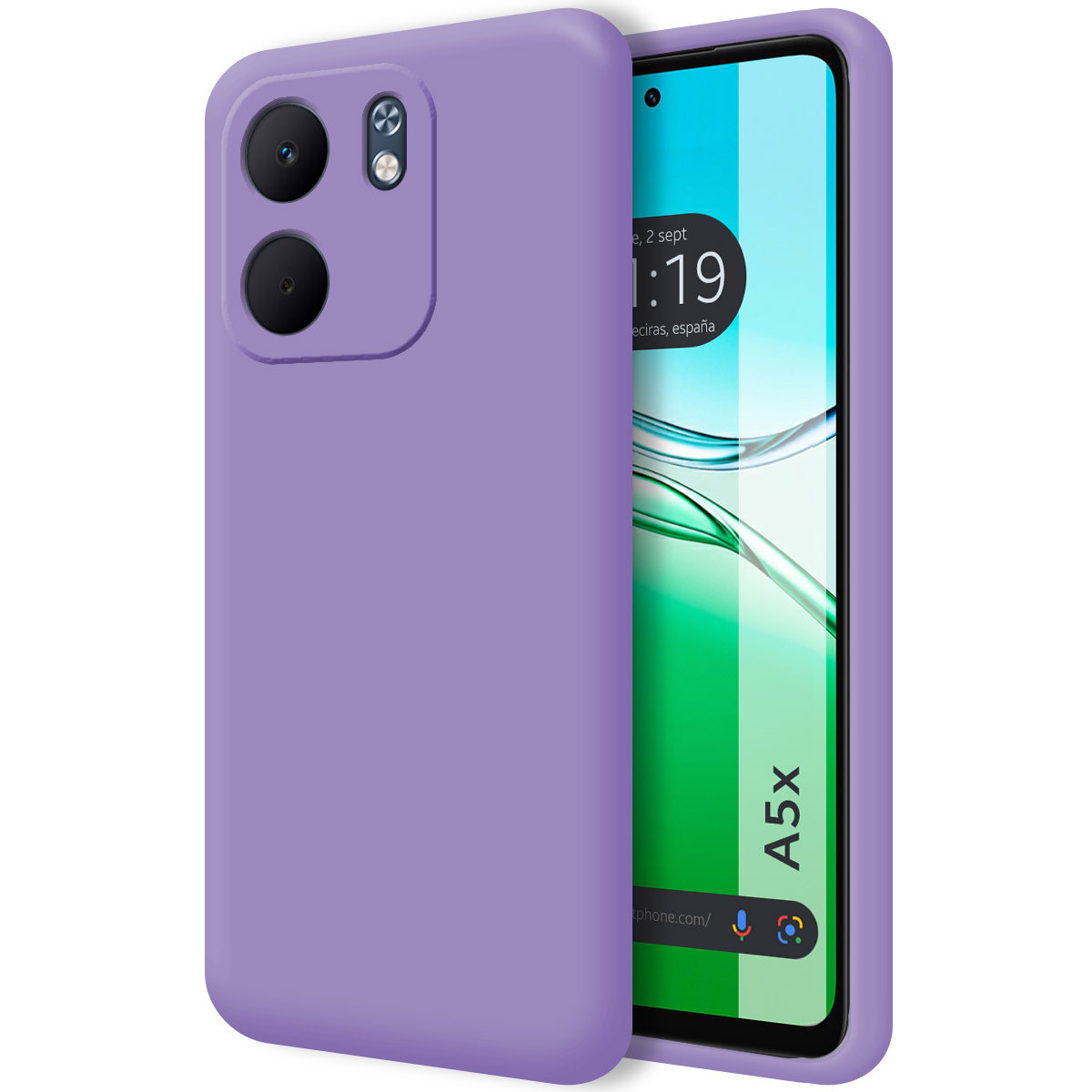 Funda Silicona Líquida Ultra Suave para Oppo A5x color Morada