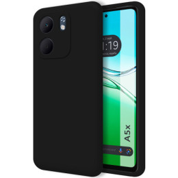 Funda Silicona Líquida Ultra Suave para Oppo A5x color Negra