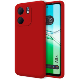 Funda Silicona Líquida Ultra Suave para Oppo A5x color Roja