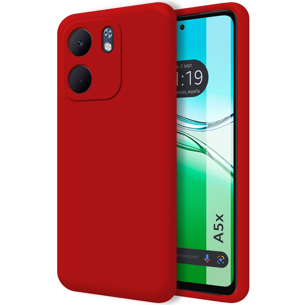 Funda Silicona Líquida Ultra Suave para Oppo A5x color Roja