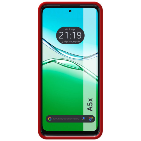 Funda Silicona Líquida Ultra Suave para Oppo A5x color Roja