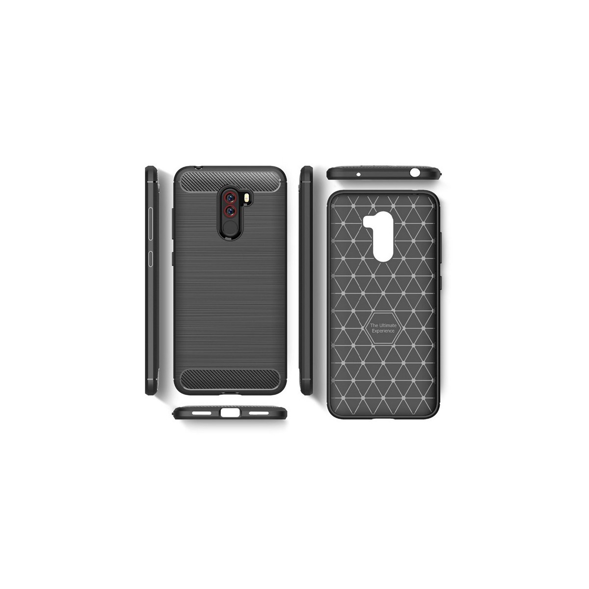 Funda Gel Tpu Tipo Carbon Negra para Xiaomi Pocophone F1