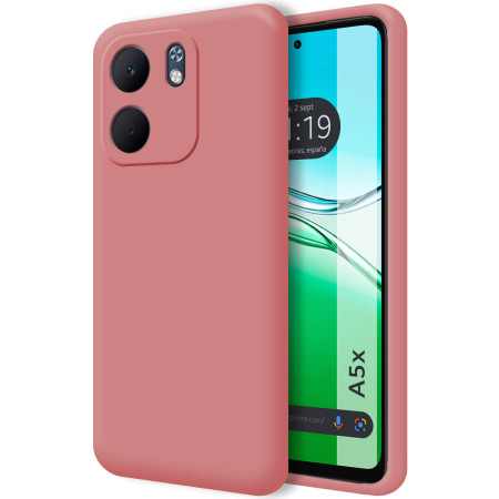 Funda Silicona Líquida Ultra Suave para Oppo A5x color Rosa