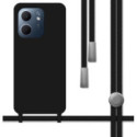 Funda Silicona Líquida con Cordón para Oppo A5x color Negra