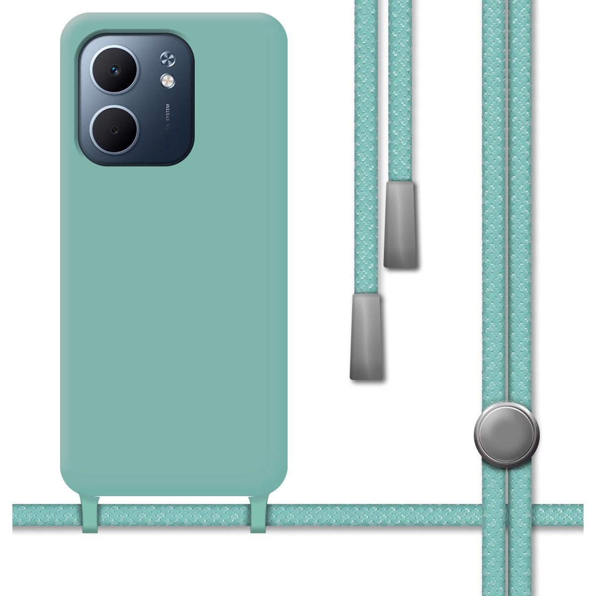Funda Silicona Líquida con Cordón para Oppo A5x color Verde