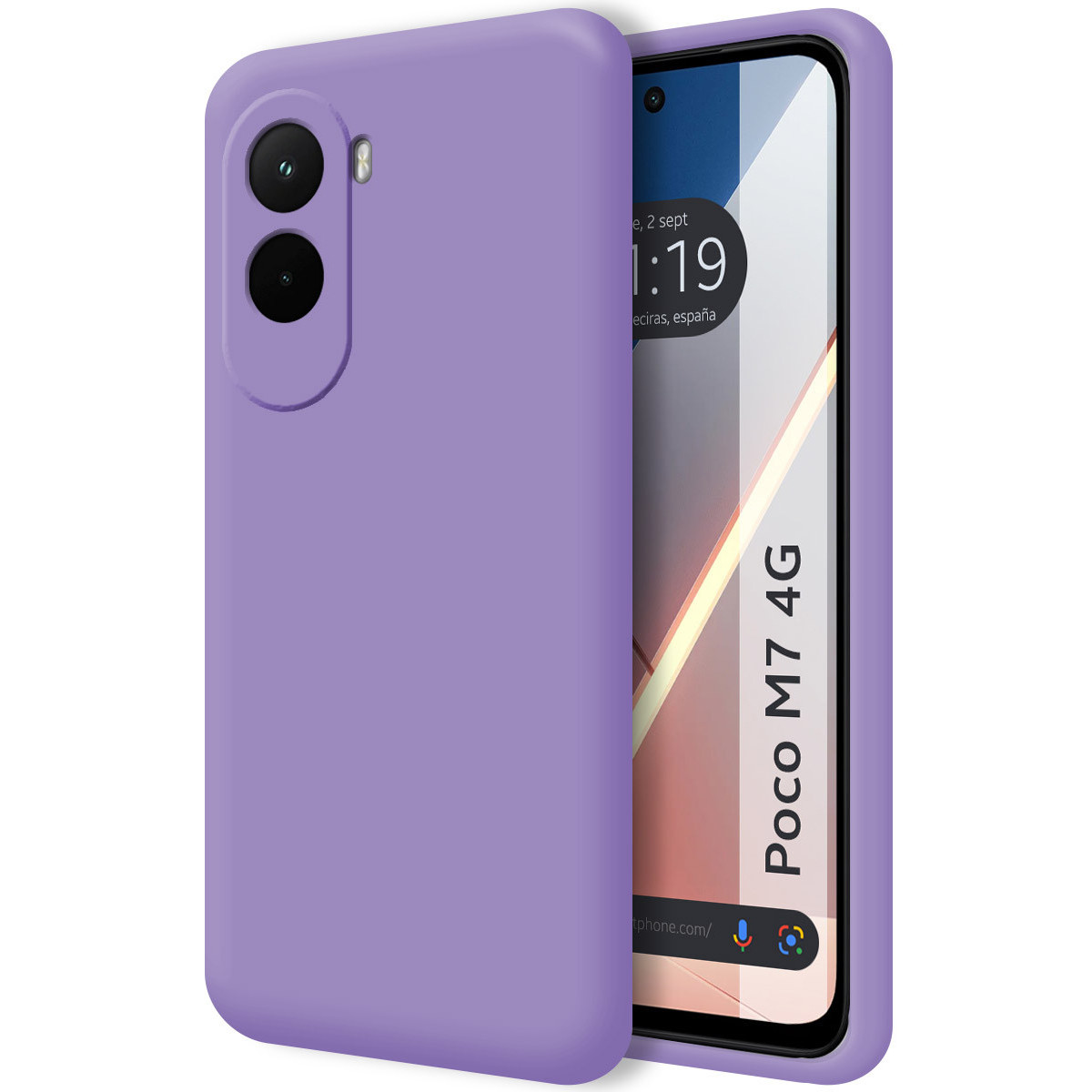 Funda Silicona Líquida Ultra Suave para Xiaomi Poco M7 4G color Morada