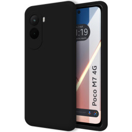 Funda Silicona Líquida Ultra Suave para Xiaomi Poco M7 4G color Negra