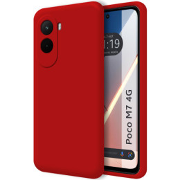 Funda Silicona Líquida Ultra Suave para Xiaomi Poco M7 4G color Roja