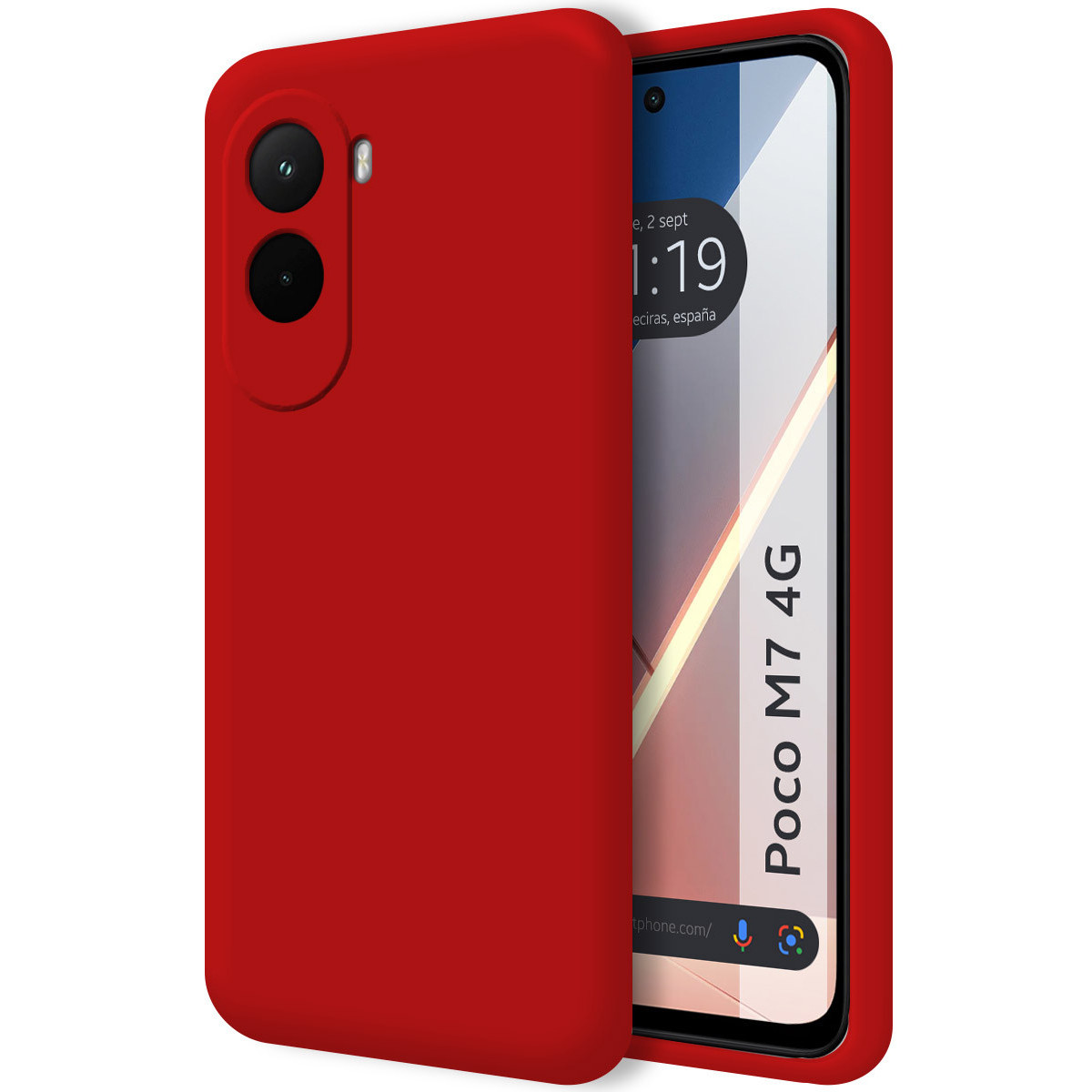 Funda Silicona Líquida Ultra Suave para Xiaomi Poco M7 4G color Roja