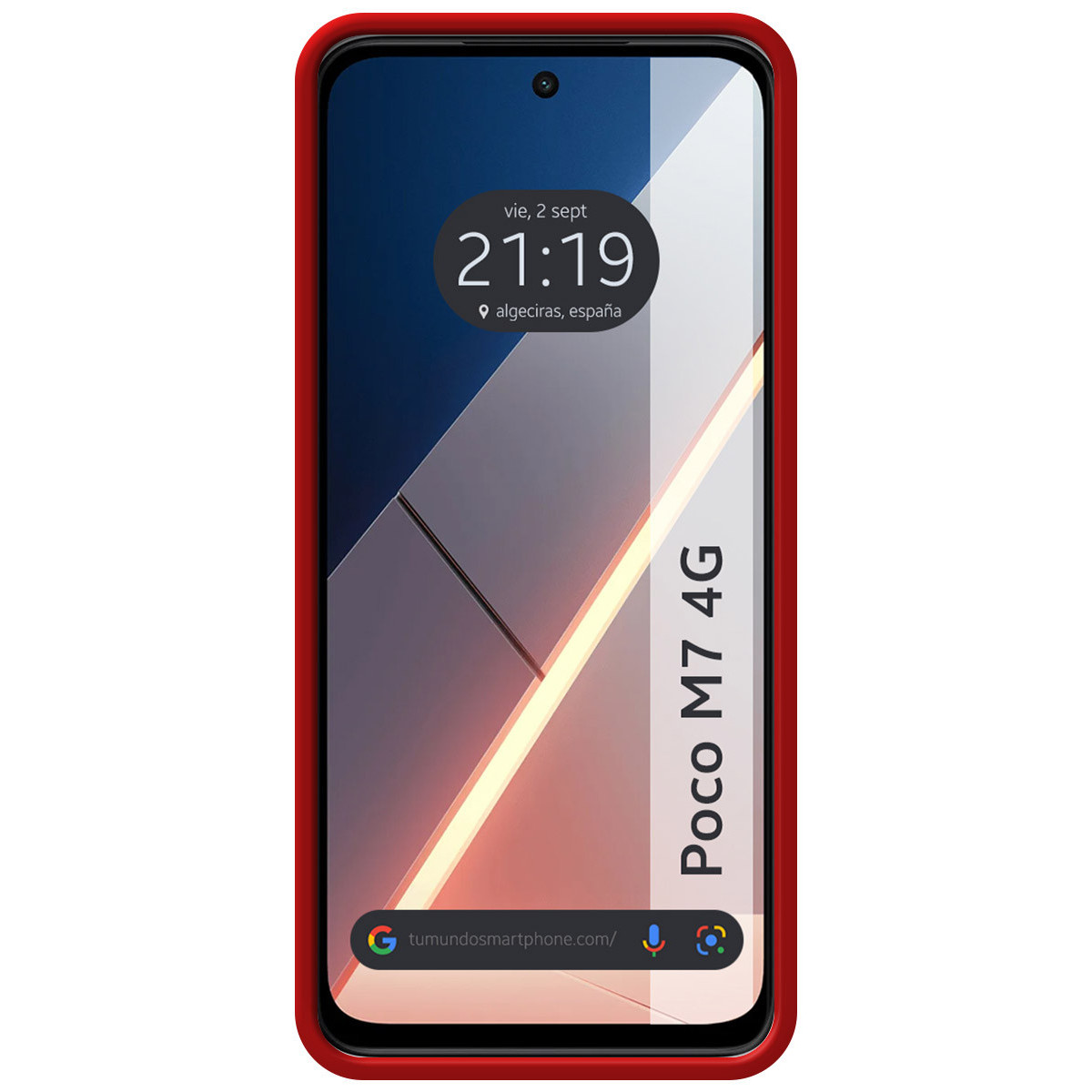 Funda Silicona Líquida Ultra Suave para Xiaomi Poco M7 4G color Roja