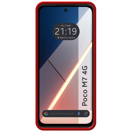 Funda Silicona Líquida Ultra Suave para Xiaomi Poco M7 4G color Roja