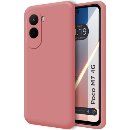 Funda Silicona Líquida Ultra Suave para Xiaomi Poco M7 4G color Rosa