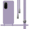 Funda Silicona Líquida con Cordón para Xiaomi Poco M7 4G color Morada
