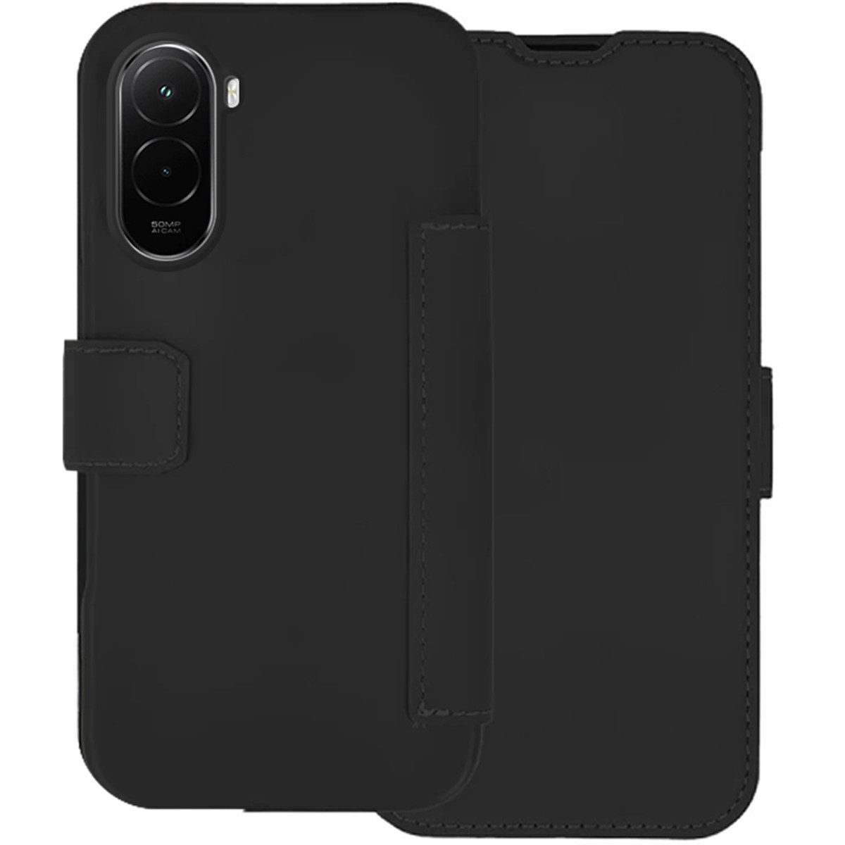 Funda Silicona Suave con Tapa para Xiaomi Poco M7 4G color Negra
