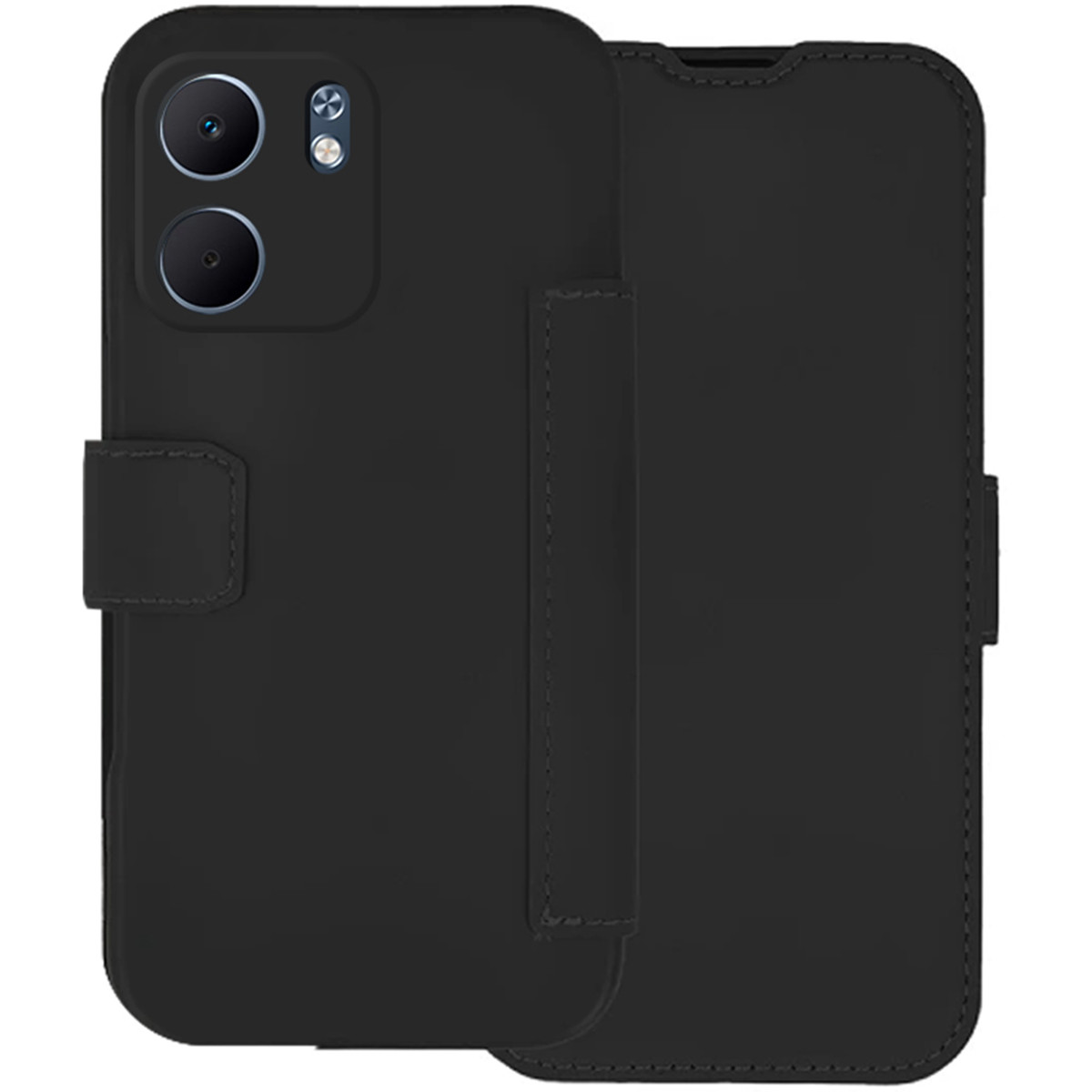 Funda Silicona Suave con Tapa para Oppo A5x color Negra