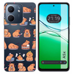 Funda Silicona Transparente para Oppo A5x diseño Capibara 01 Dibujos