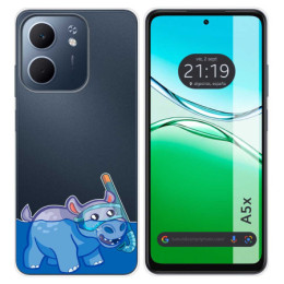 Funda Silicona Transparente para Oppo A5x diseño Hipo Dibujos