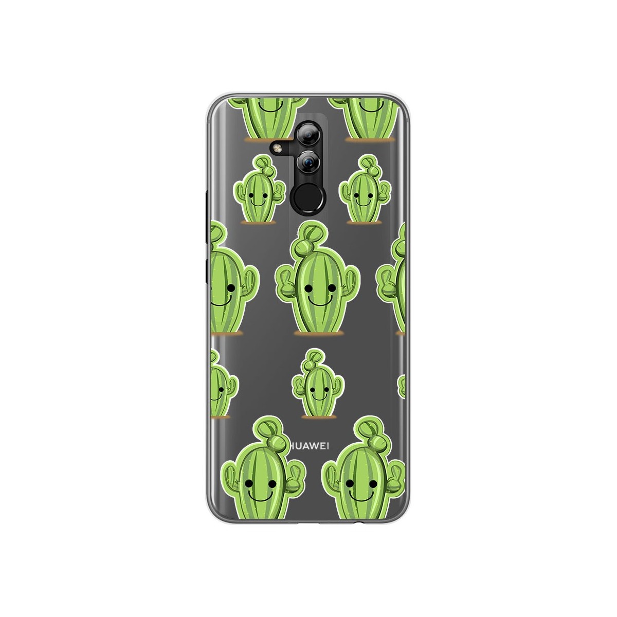 Funda Gel Transparente para Huawei Mate 20 Lite Diseño Cactus Dibujos