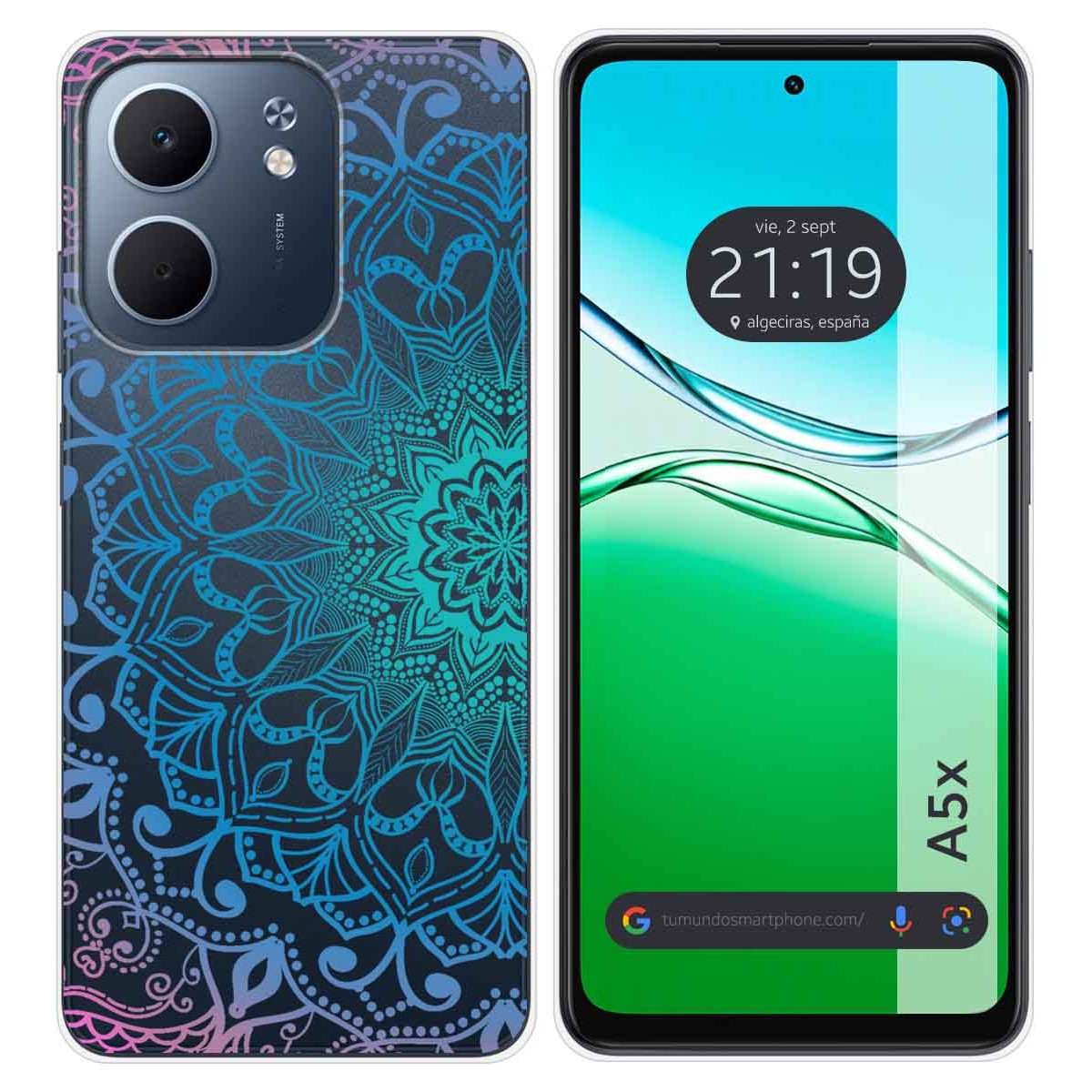 Funda Silicona Transparente para Oppo A5x diseño Mandala Dibujos