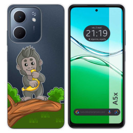 Funda Silicona Transparente para Oppo A5x diseño Mono Dibujos