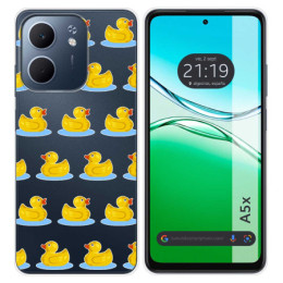 Funda Silicona Transparente para Oppo A5x diseño Pato Dibujos