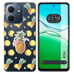 Funda Silicona Transparente para Oppo A5x diseño Piña Dibujos