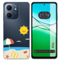 Funda Silicona Transparente para Oppo A5x diseño Playa Dibujos