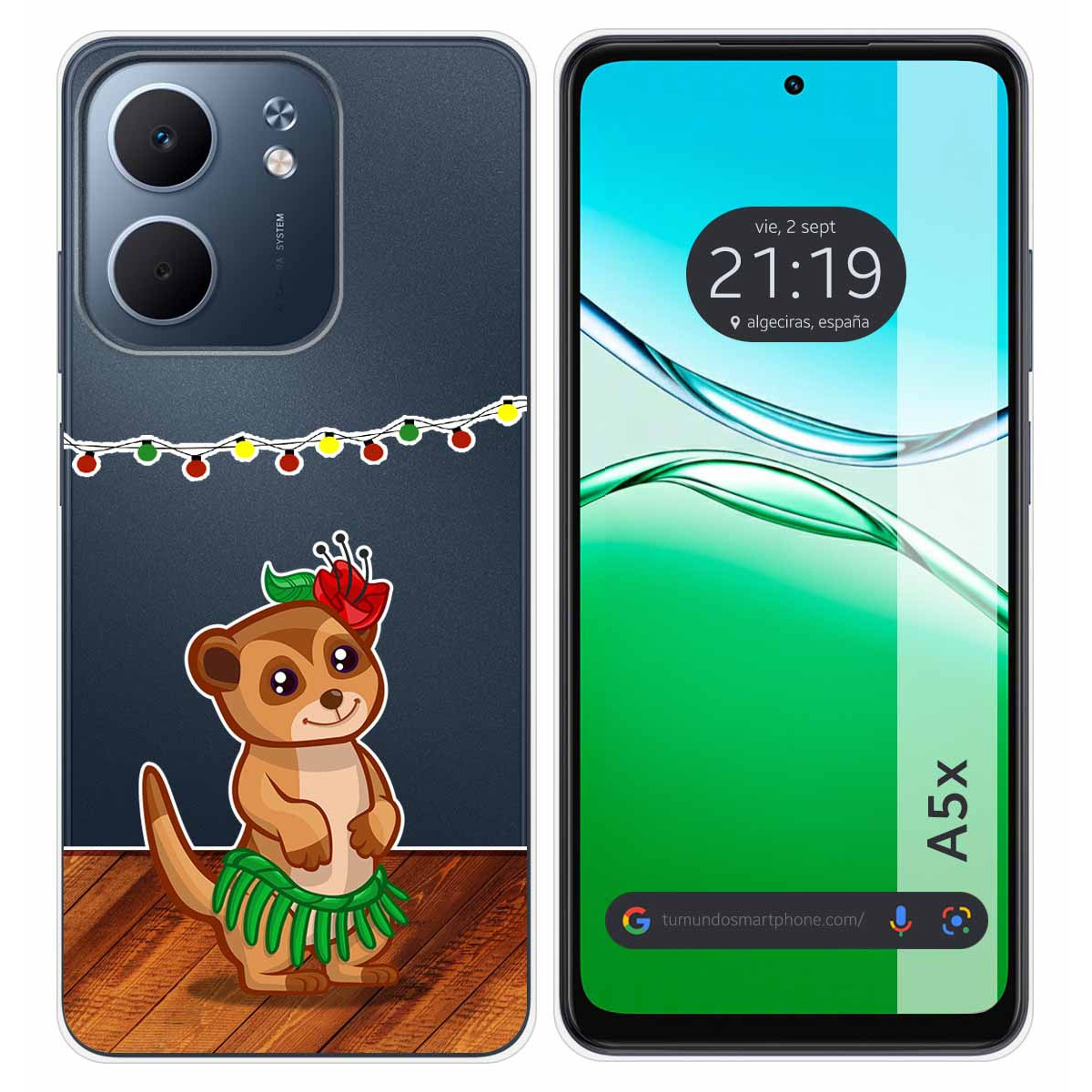 Funda Silicona Transparente para Oppo A5x diseño Suricata Dibujos