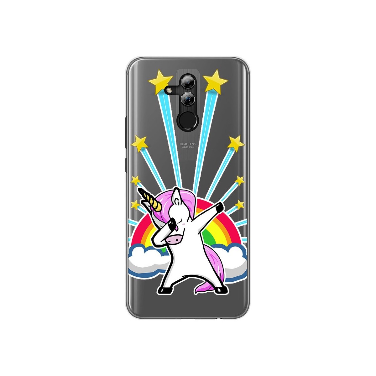Funda Gel Transparente para Huawei Mate 20 Lite Diseño Unicornio Dibujos
