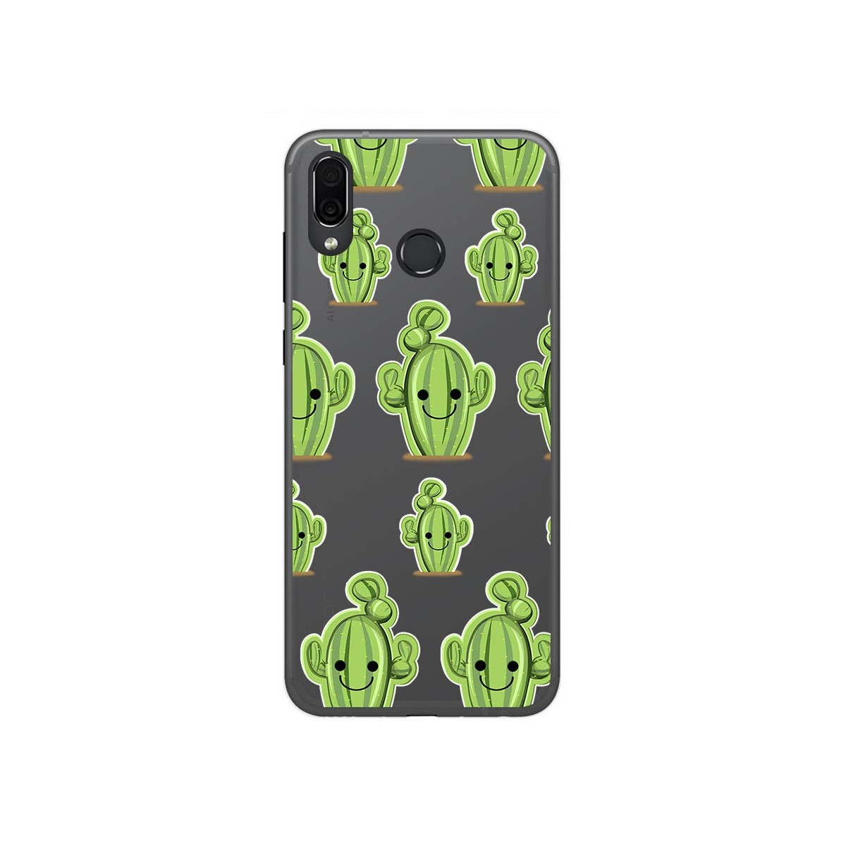 Funda Gel Transparente para Huawei Honor Play Diseño Cactus Dibujos