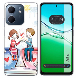 Funda Silicona para Oppo A5x diseño Café Dibujos
