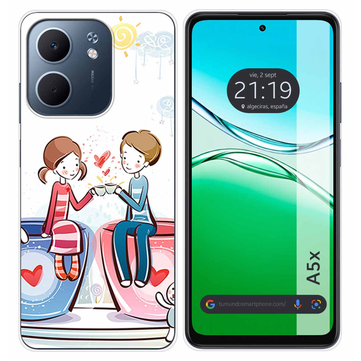 Funda Silicona para Oppo A5x diseño Café Dibujos