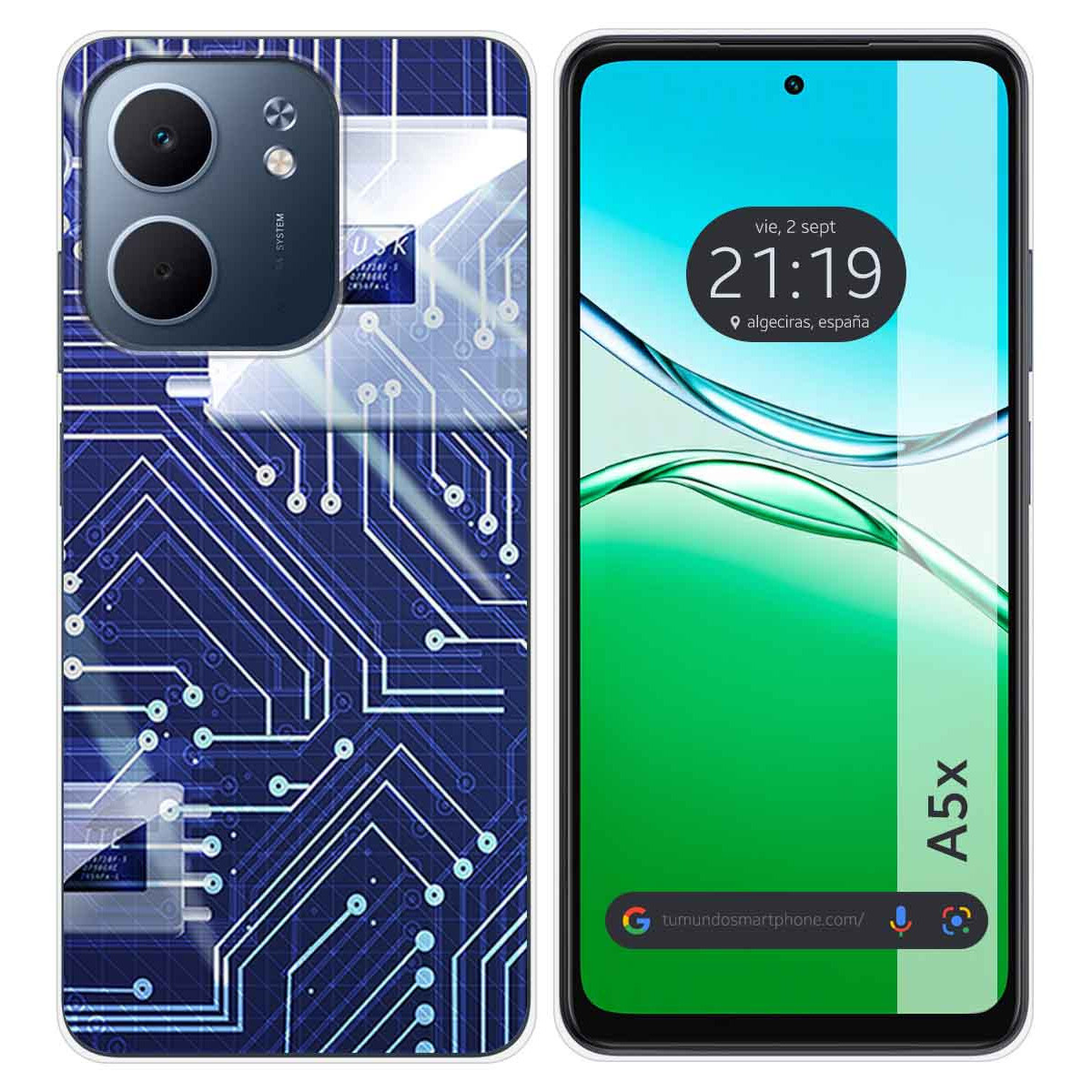 Funda Silicona para Oppo A5x diseño Circuito Dibujos