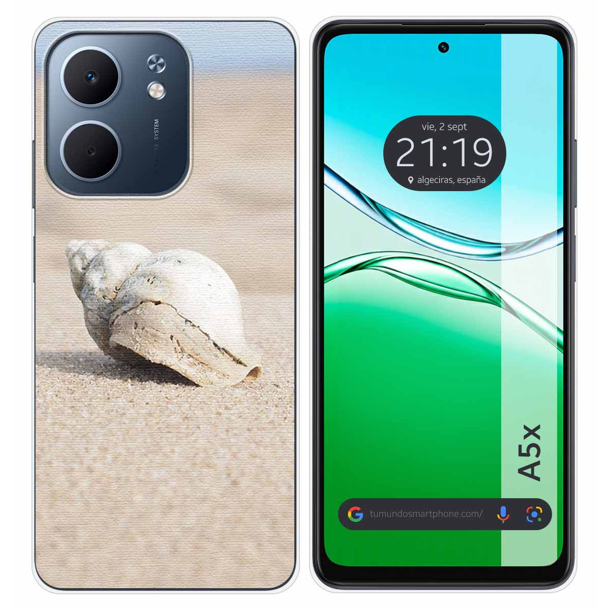 Funda Silicona para Oppo A5x diseño Concha Dibujos