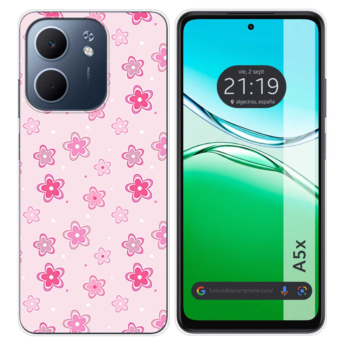 Funda Silicona para Oppo A5x diseño Flores Dibujos