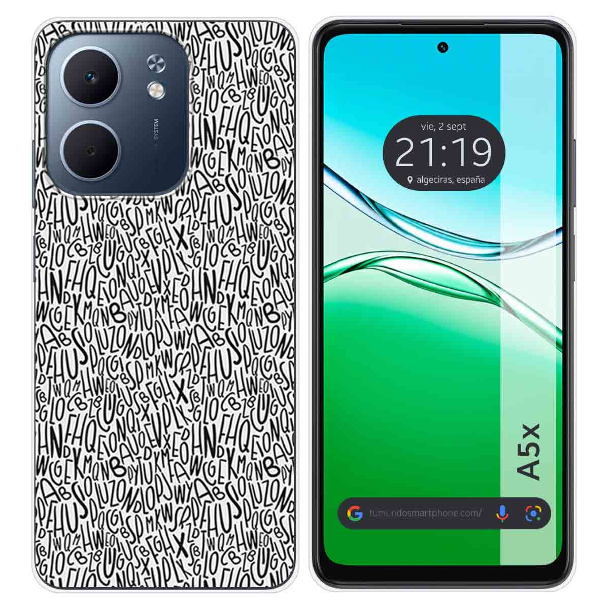 Funda Silicona para Oppo A5x diseño Letras Dibujos