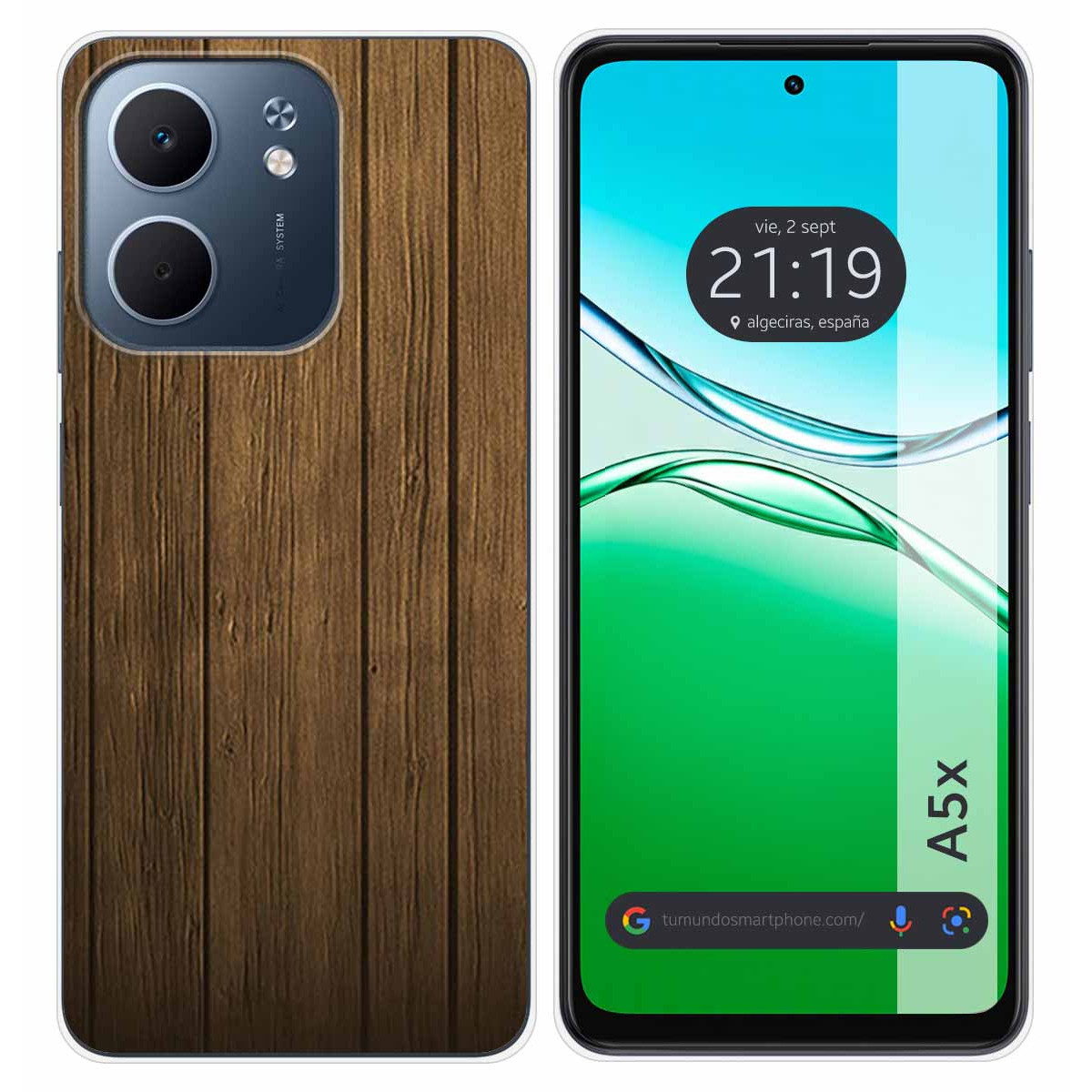 Funda Silicona para Oppo A5x diseño Madera Dibujos