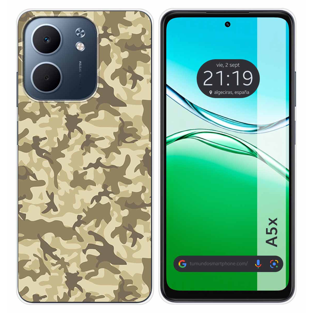 Funda Silicona para Oppo A5x diseño Sand Camuflaje Dibujos