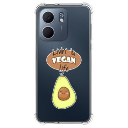 Funda Silicona Antigolpes para Oppo A5x diseño Vegan Life Dibujos
