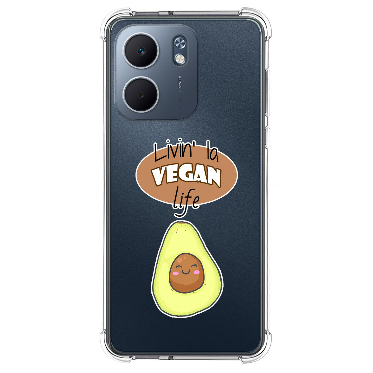 Funda Silicona Antigolpes para Oppo A5x diseño Vegan Life Dibujos