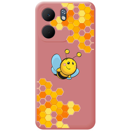 Funda Silicona Líquida Rosa para Oppo A5x diseño Abeja Dibujos