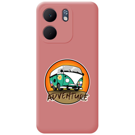 Funda Silicona Líquida Rosa para Oppo A5x diseño Adventure Dibujos
