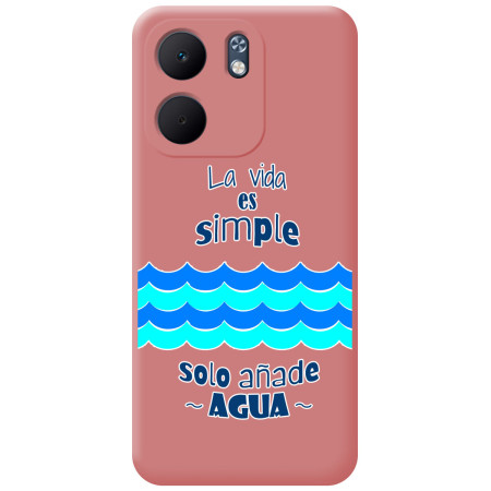 Funda Silicona Líquida Rosa para Oppo A5x diseño Agua Dibujos