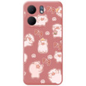 Funda Silicona Líquida Rosa para Oppo A5x diseño Cerdos Dibujos