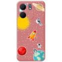 Funda Silicona Líquida Rosa para Oppo A5x diseño Espacio Dibujos